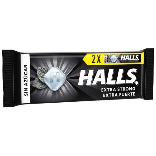 HALLS Caramelo extra fuerte HALLS sin azúcares añadidos 2 uds, 64 gr.
