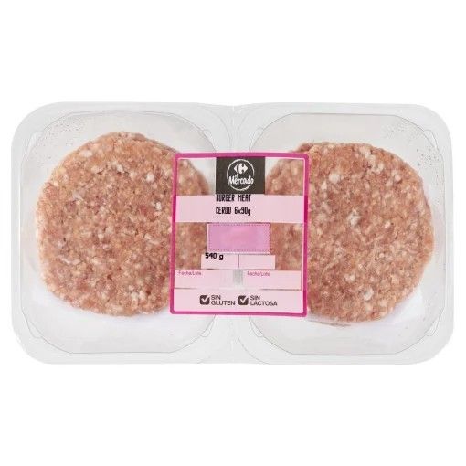 Hamburguesa de cerdo Carrefour El Mercado 6x90 g