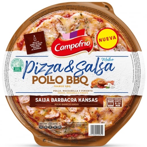 Pizza de pollo y salsa barbacoa Campofrío 400 g.