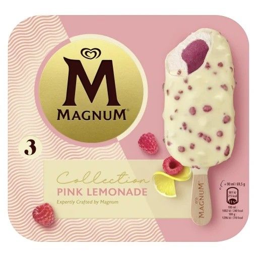 Mini bombón helado sabor pink lemonade Euphoria Magnum 3 ud.