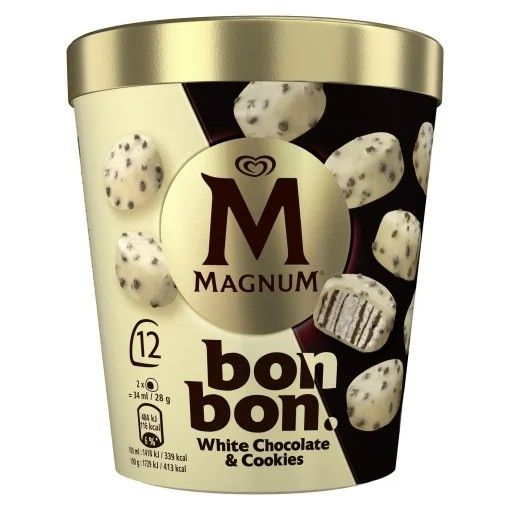 Bombones helados white chocolate & cookies Magnum 12 ud.