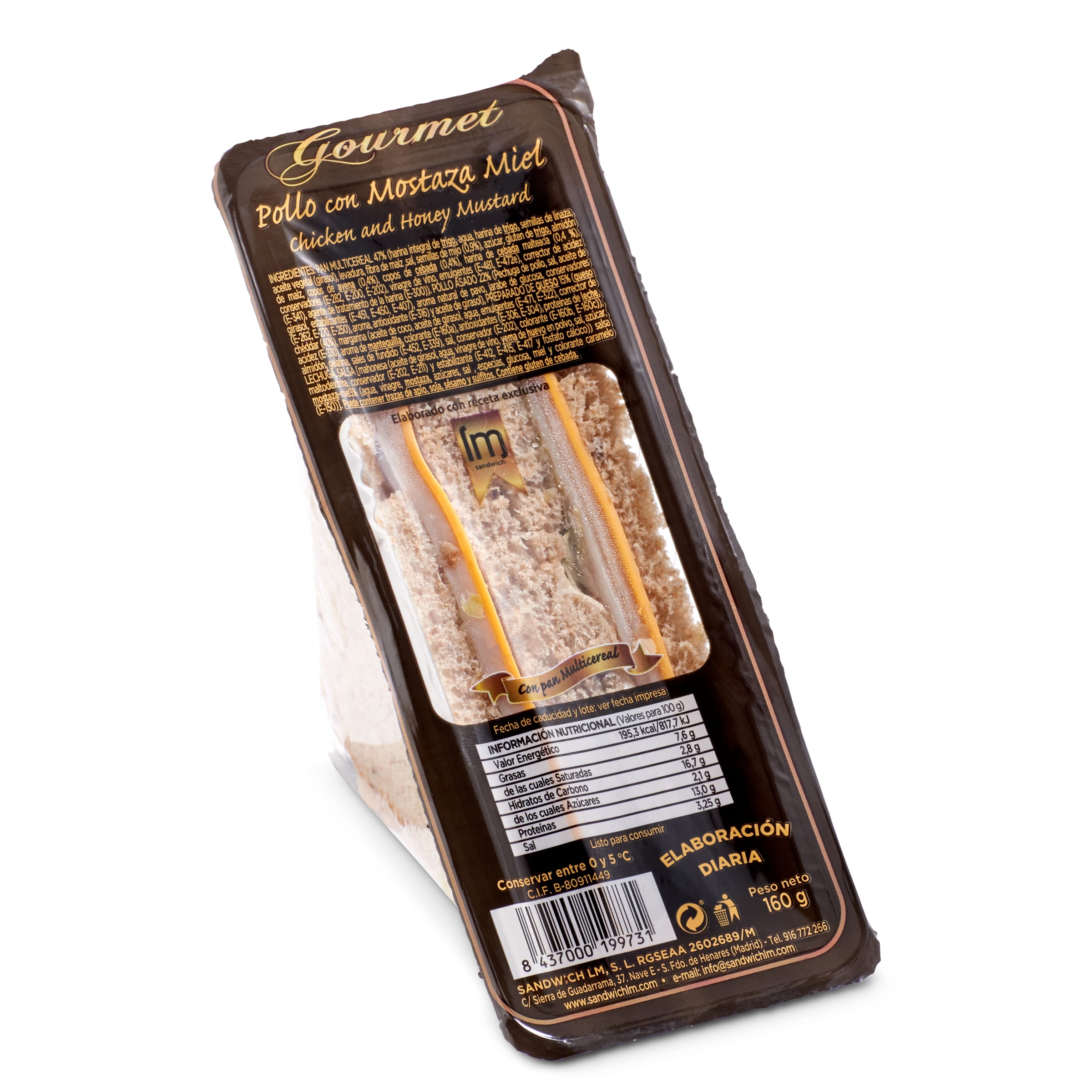 Sándwich de pollo con mostaza 160 g
