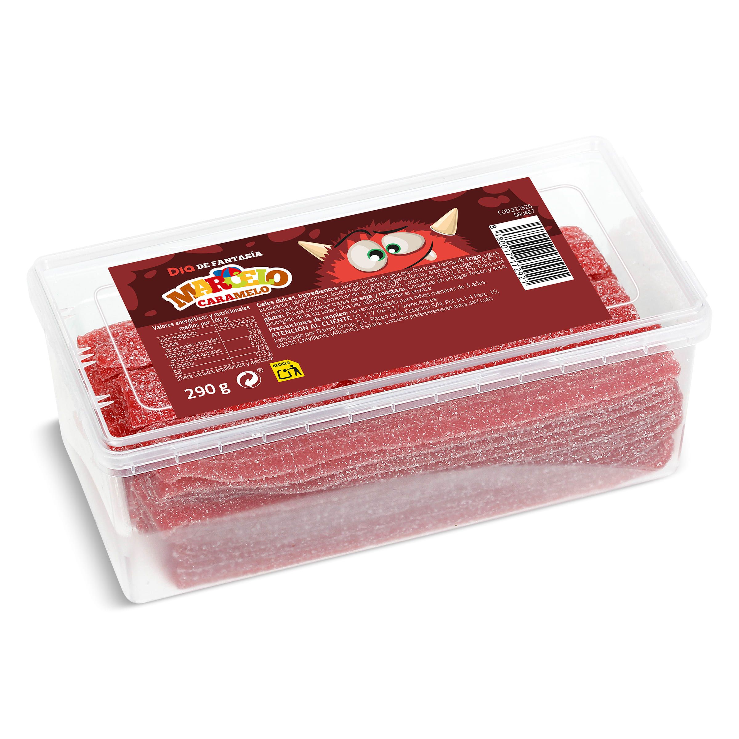 Golosinas cintas pica Dia Marcelo Caramelo tarrina 290 g