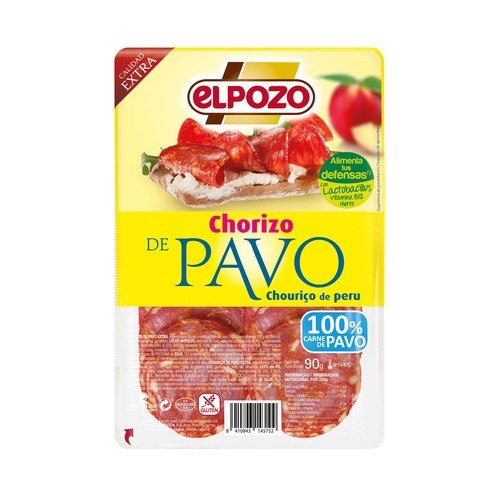 EL POZO Chorizo de pavo lonchas EL POZO 90 g.