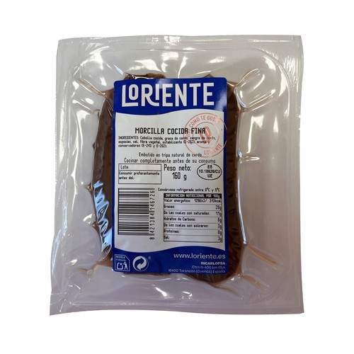 LORIENTE Morcilla de cebolla cocida fina 160 g.