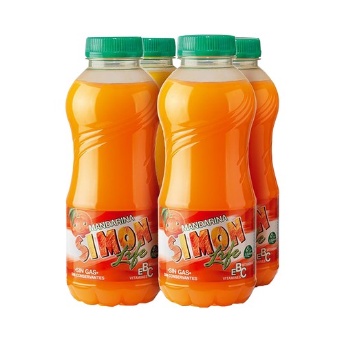SIMON LIFE Refresco zumo con sabor mandarina SIMON LIFE pack de 4 uds x 330 ml.
