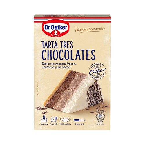 Preparado en polvo para tarta 3 chocolates DR. OETKER 270 g.