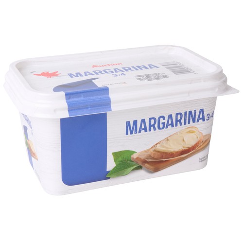 AUCHAN Tarrina de margarina vegetal 3/4 500 g. Producto Alcampo