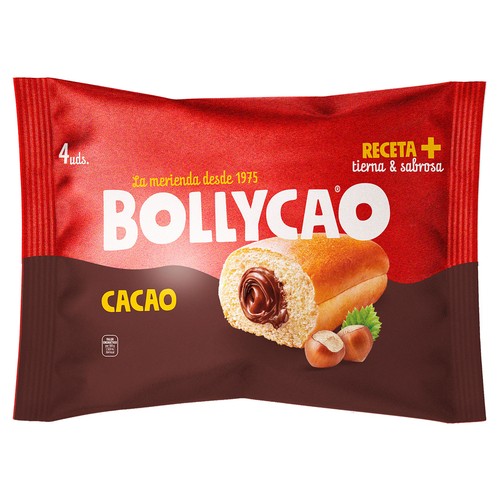 BOLLYCAO Bollos rellenos de cacao 4 x 60 g.