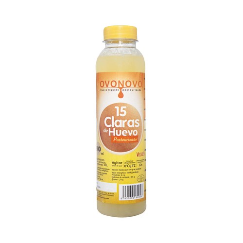 OVONOVO Huevo líquido (15 claras) pasteurizado OVONOVO 500 g.