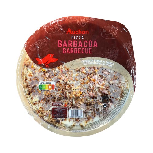 AUCHAN Pizza barbacoa cocida en horno de piedra 400 g. Producto Alcampo