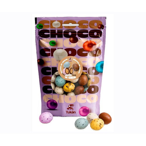 TUKAN Bolitas de arroz y trigo con chocolate con leche 140 g.