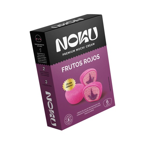 NOKU Mochi con doble relleno (frutos rojos y corazón de mora) 6 uds.