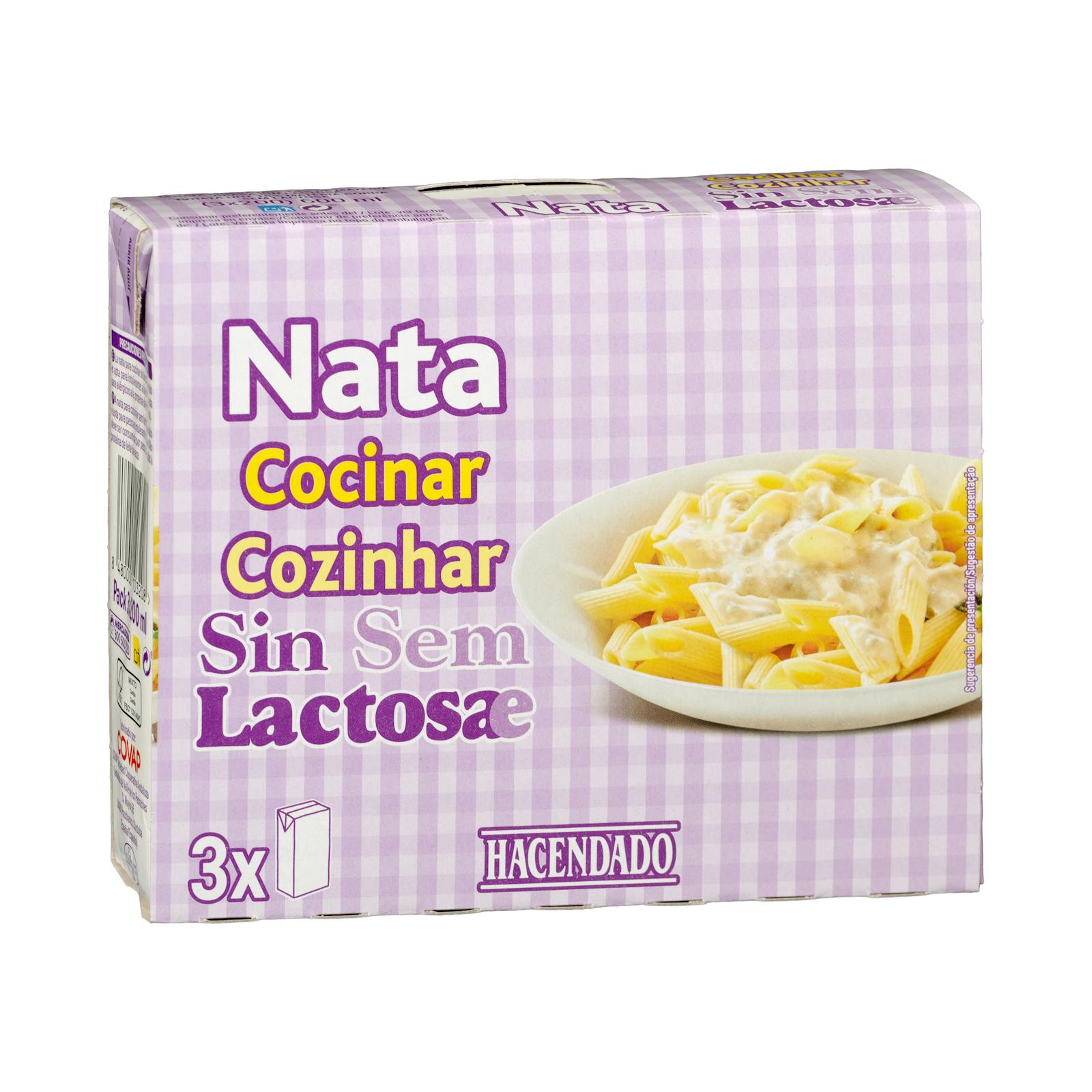 Nata ligera para cocinar sin lactosa Hacendado