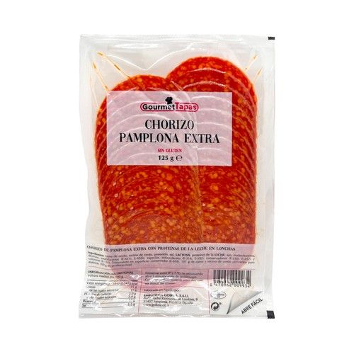 GOURMET Tapas Chorizo de Pamplona extra, cortado en lonchas 125 g.