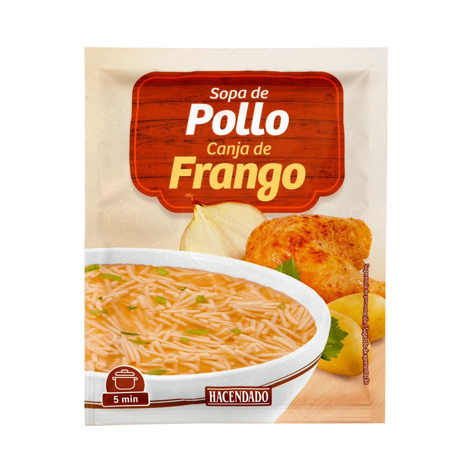 Sopa de pollo Hacendado con fideos finos