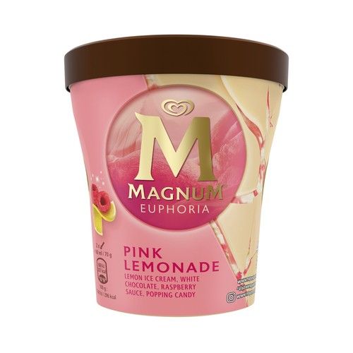 MAGNUM Euphoria de Frigo Tarrina de helado de limón, frambuesa y chocolate blanco 440 ml.